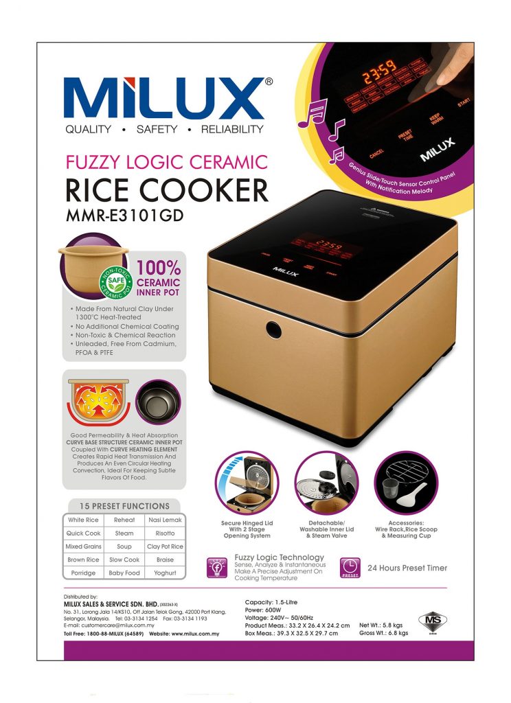 milux fuzzy logic ceramic cooker